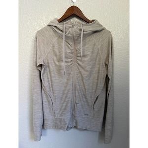 Prana Women's Cream Rouched Front Track Jacket Sz S